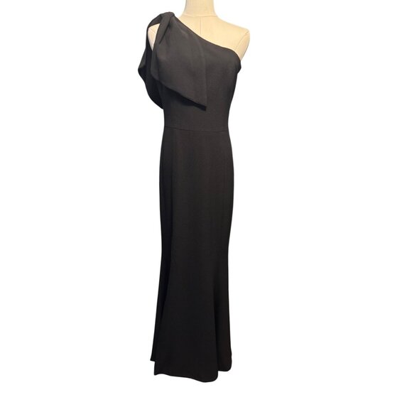 NWT Dress The Population M Black Maxi One Shoulder Gown - Picture 6 of 16